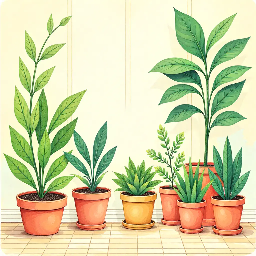 Beautiful indoor plants illustration